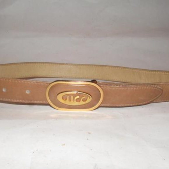 Gucci Vintage Brown Oval Cursive Logo - Picture 3 of 7